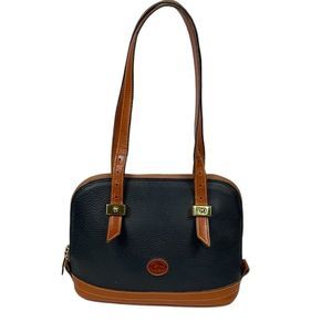 Dooney & Bourke All Weather Leather Dome Top Round Double Zip Shoulder B…
